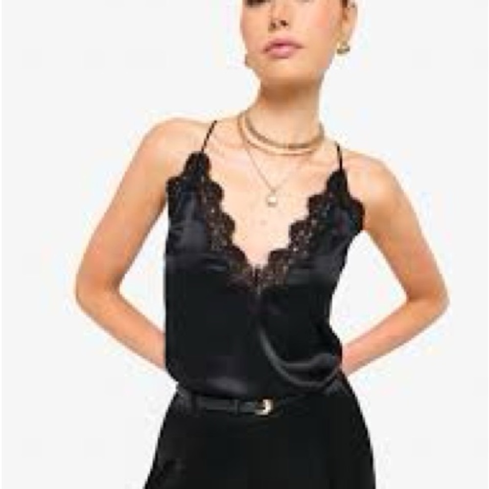 Cami NYC Black Lace Trim Cami Top
